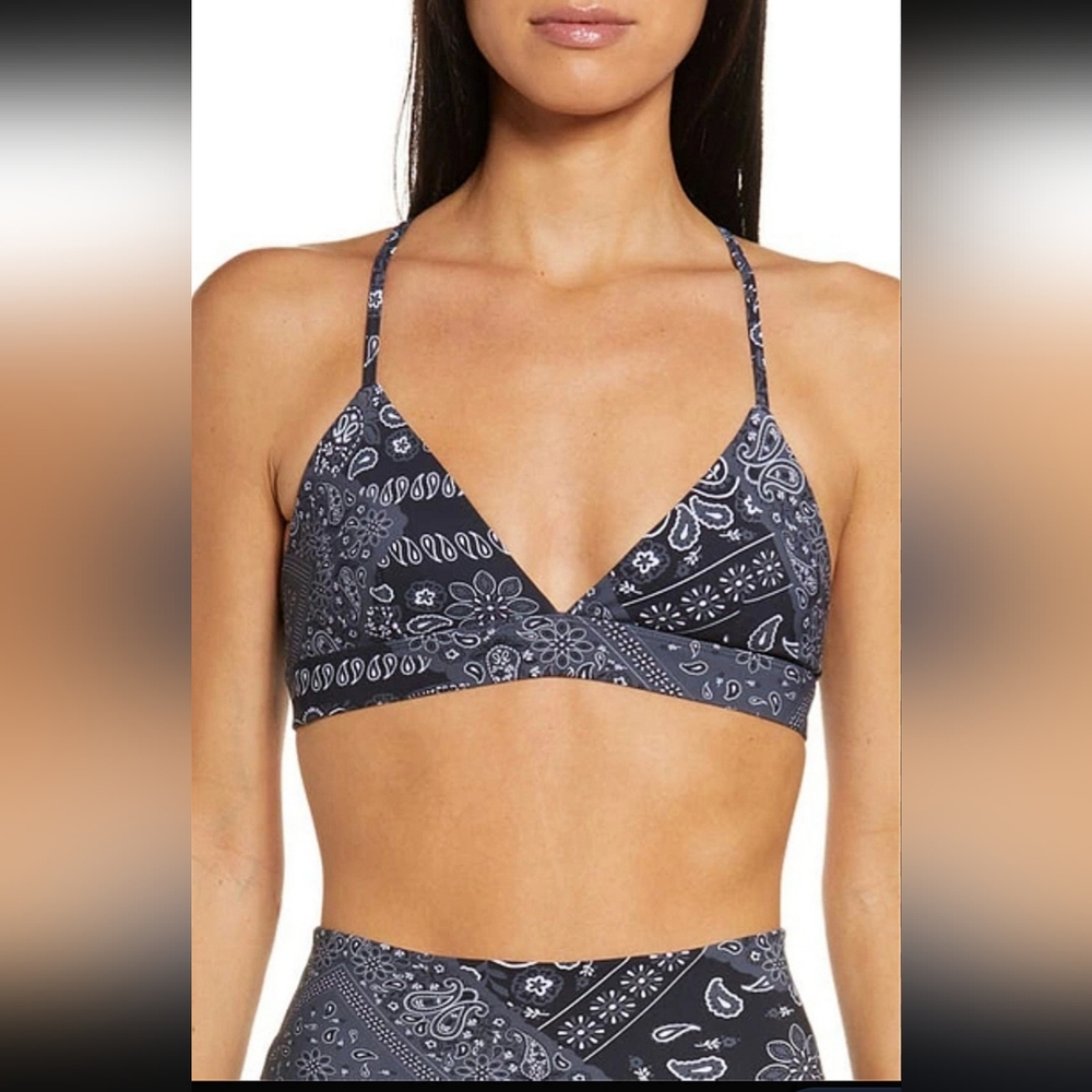 Alo Yoga Splendor Bandana Print Bralette Bra